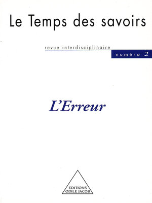 cover image of L' Erreur